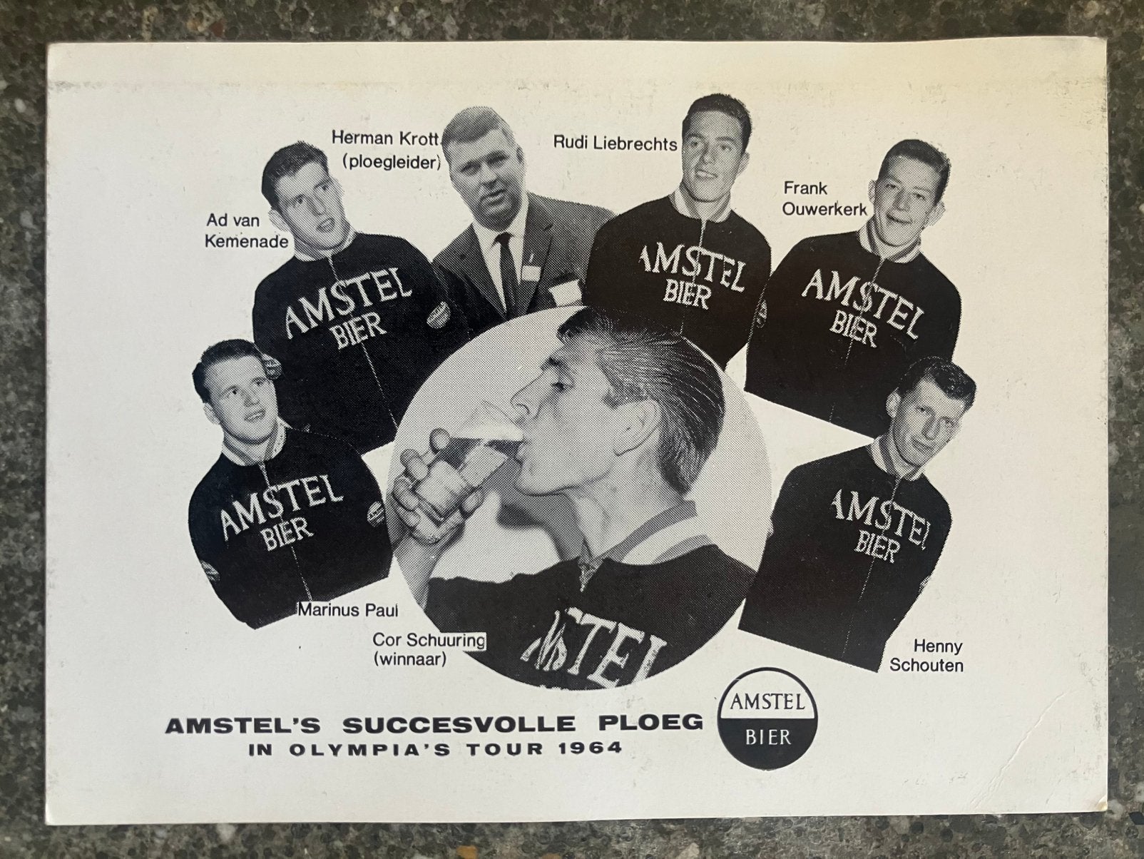 Amstel Bier - olympia’s tour 1964 - kaart wielrennen, Ophalen of Verzenden, Gebruikt, Overige sporten, Spelerskaart
