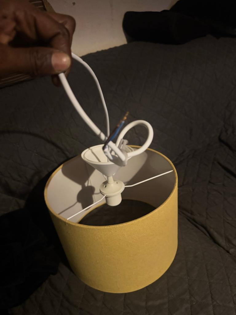 Gele stoffen hanglamp - Modern en sfeervol, Ophalen, Gebruikt