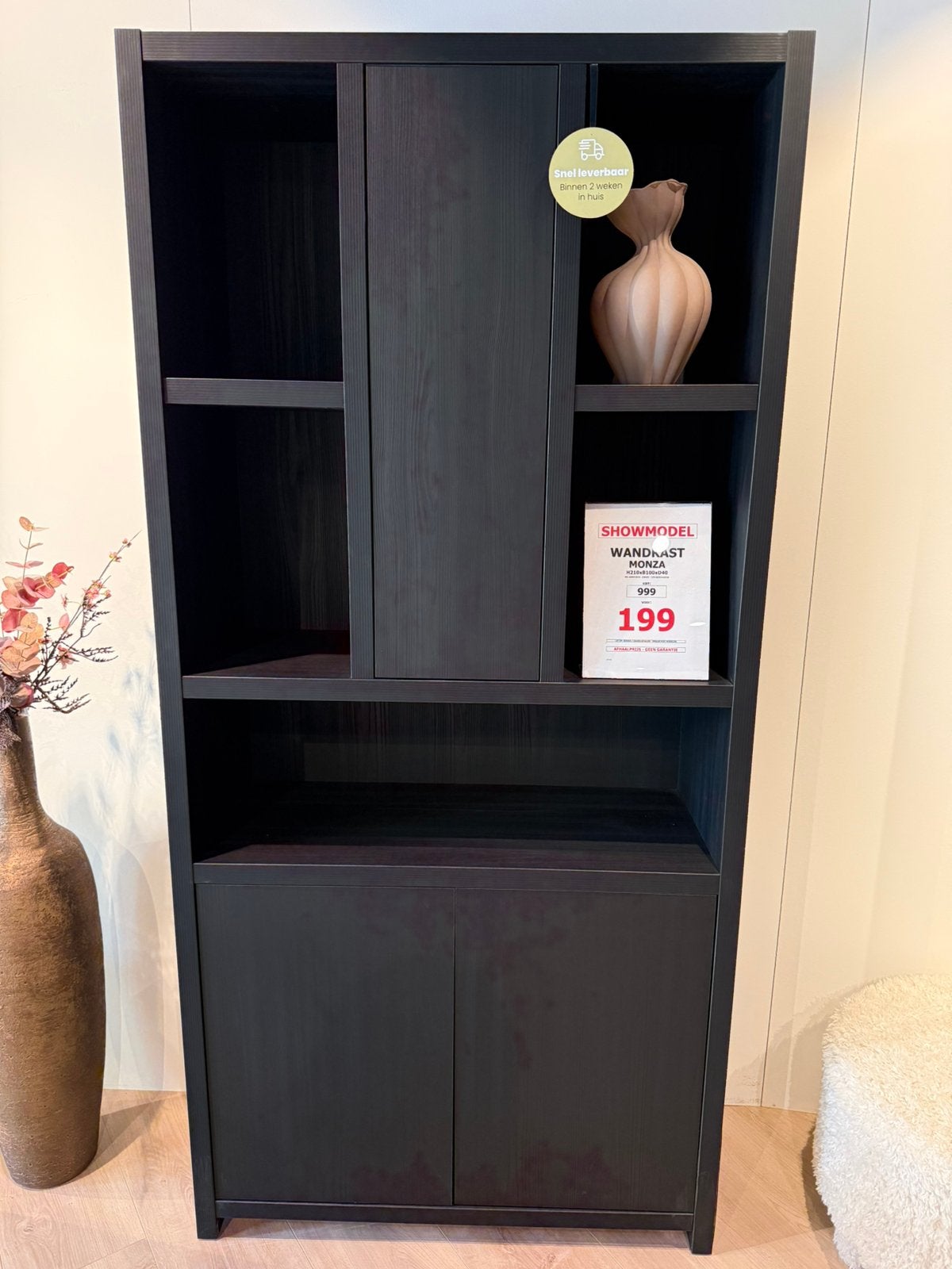 SUPER GAVE ZWARTE WANDKAST!, Ophalen, Gebruikt, 50 tot 100 cm, Minder dan 100 cm