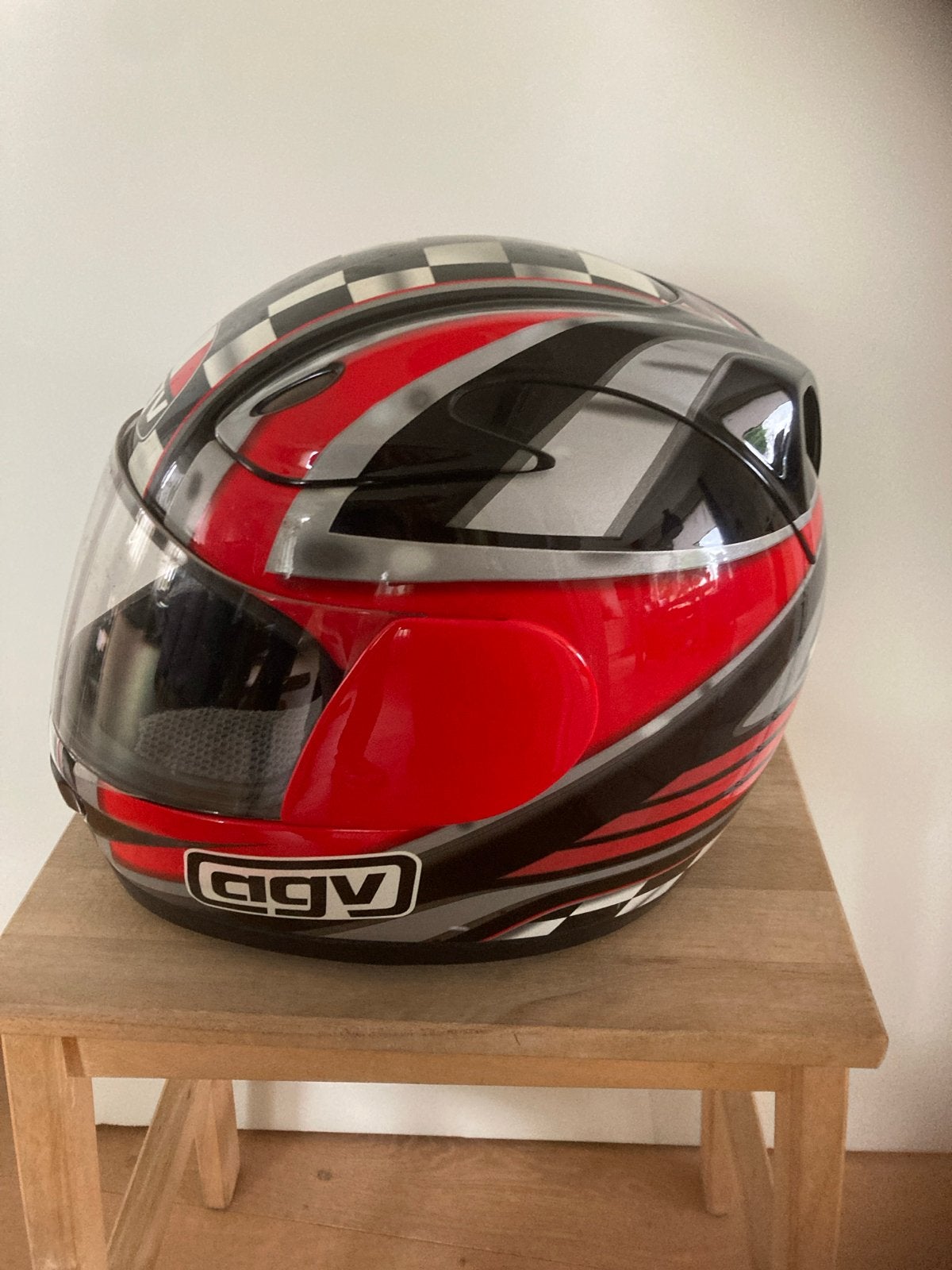 AGV Integraalhelm - Zwart, Rood, Wit geblokt, Ophalen, Tweedehands, Integraalhelm, AGV