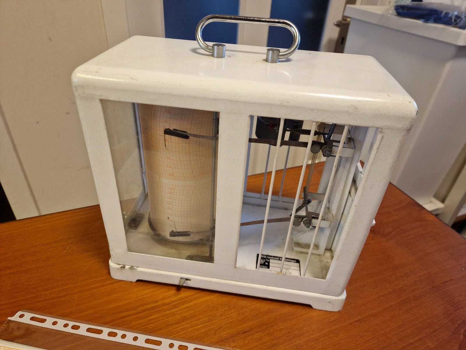 Vintage thermohygrograaf - Weerstation, Ophalen, Gebruikt, Barometer
