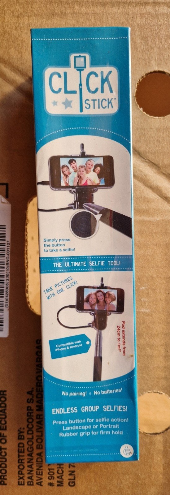 Click Stick Selfie Stick - Zwart, Ophalen of Verzenden, Nieuw, Overige typen