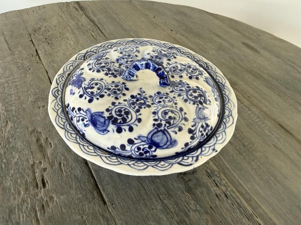 Blauw wit porseleinen terrine, Ophalen of Verzenden