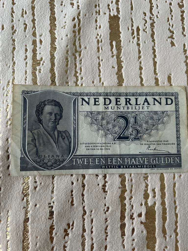 Twee en een halve gulden biljet, Postzegels en Munten, Bankbiljetten | Nederland, Ophalen of Verzenden, 2½ gulden, Los biljet