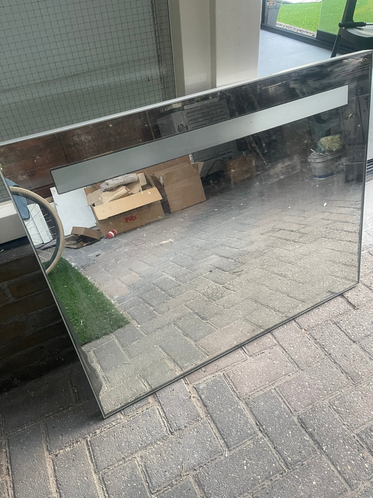 Gratis badkamer spiegel, Huis en Inrichting, Woonaccessoires | Spiegels, Ophalen, Zo goed als nieuw, Rechthoekig, Minder dan 100 cm