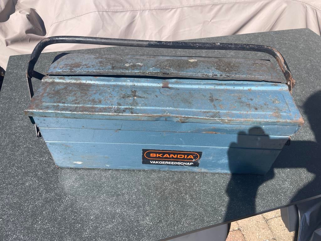 Vintage Skandia Gereedschapskist - Blauw Metaal, Ophalen, Gebruikt