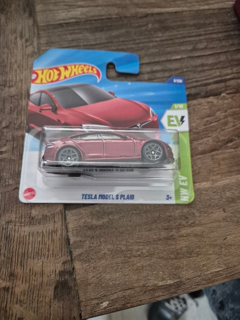 Hot Wheels Tesla Model S plaid rood, Ophalen of Verzenden, Nieuw, Auto
