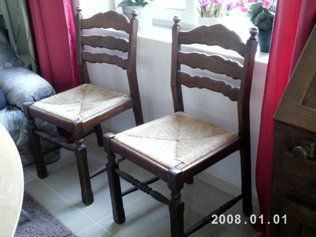 houten stoel met rieten zitting, Ophalen