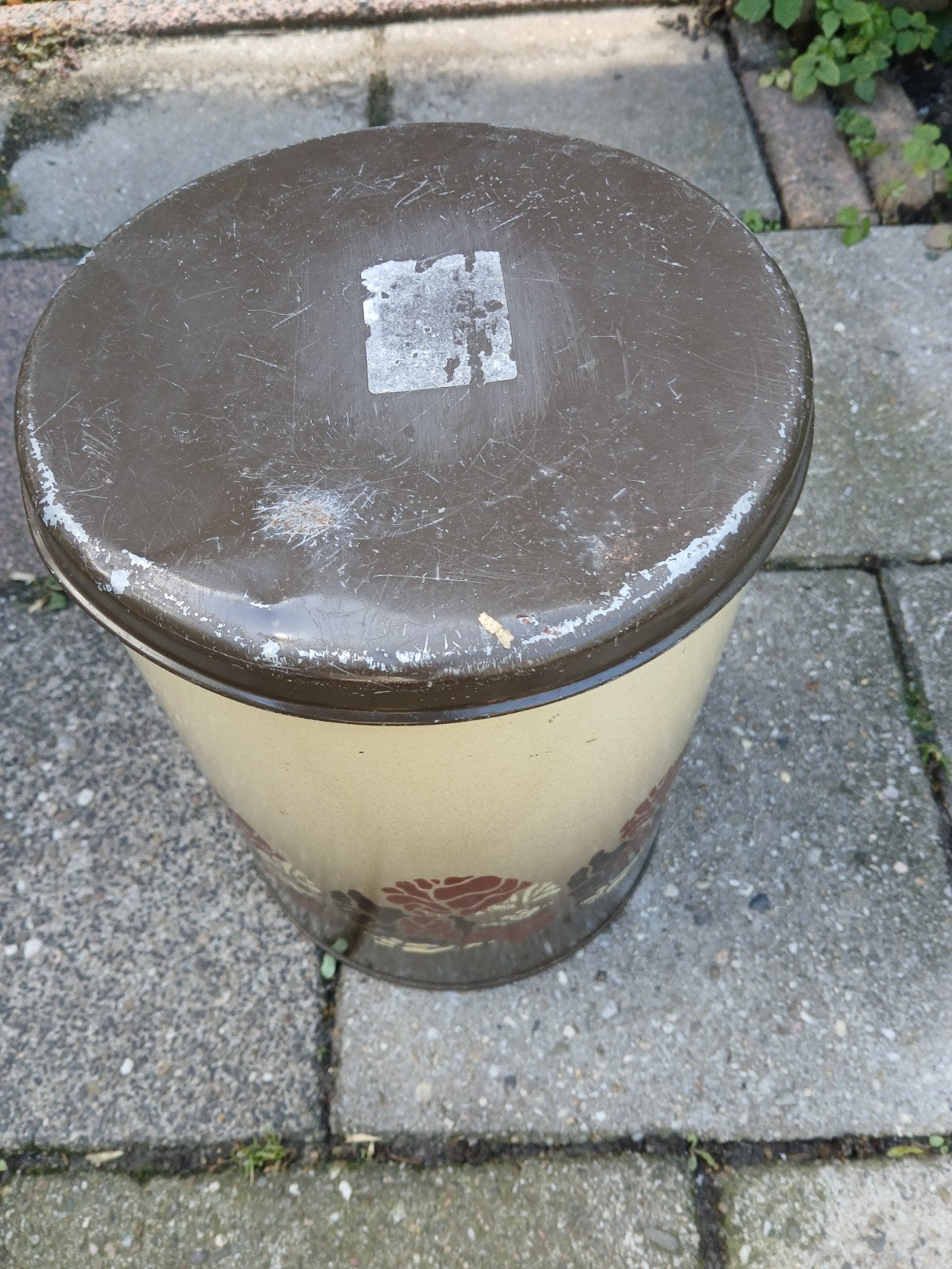 Mooie Vintage grote bewaar blik . WEG = PECH ., Verzamelen, Ophalen of Verzenden, Gebruikt, Overige