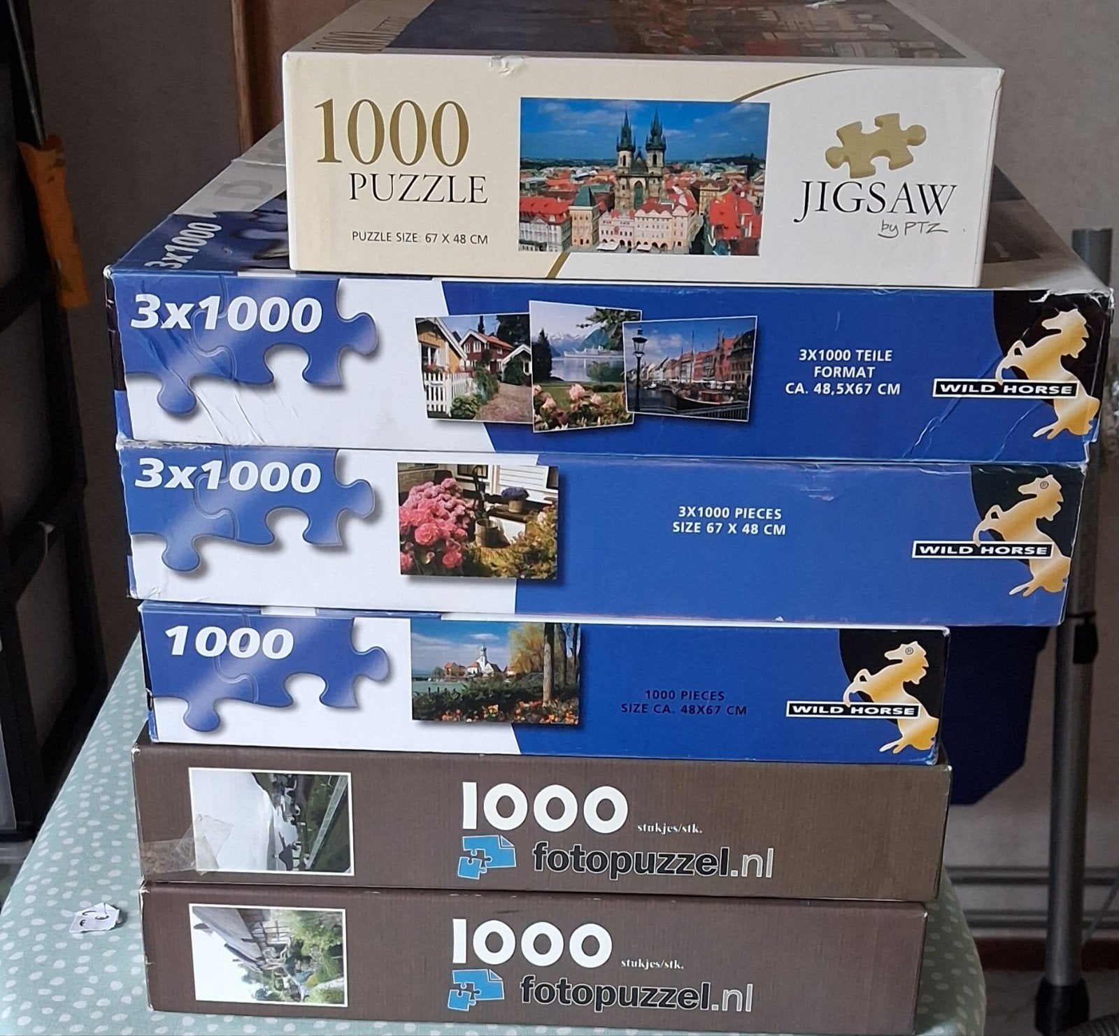 te koop 10 puzzels van 1000 stukjes, Ophalen, 500 t/m 1500 stukjes, Zo goed als nieuw