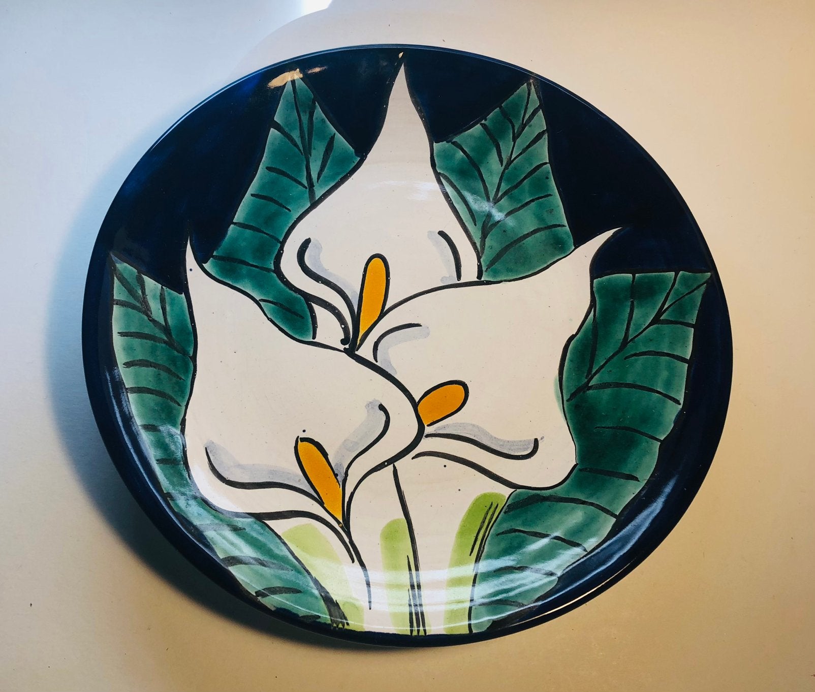 Vintage Mexicaans sierbord voor aan de muur, gesigneerd, Antiek en Kunst, Ophalen of Verzenden