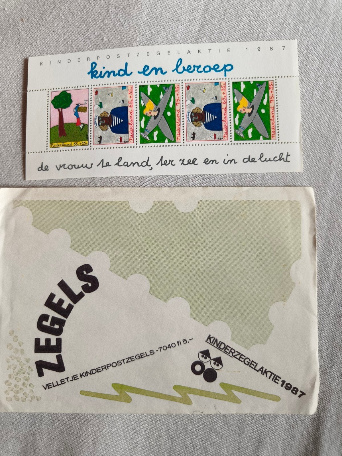 Kinderzegelaktie 1987 - Kind en beroep, Ophalen of Verzenden
