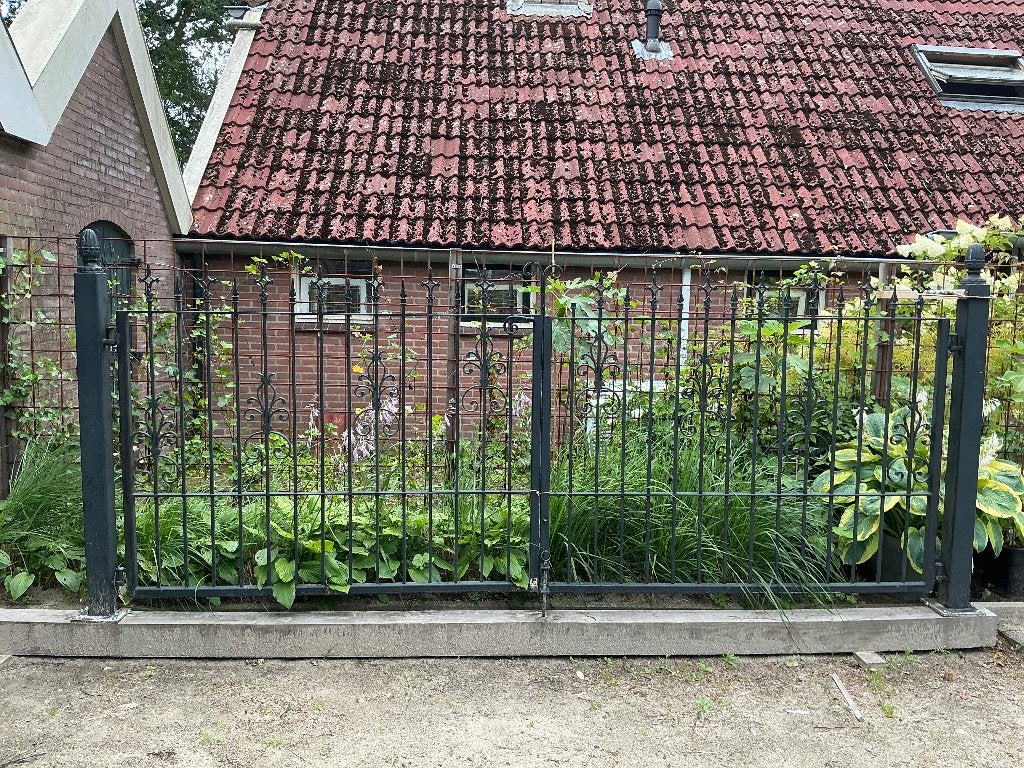 Smeedijzer stalen toegangspoort, Tuin en Terras, Tuinpoorten, Ophalen, Gebruikt, Staal, 150 tot 200 cm