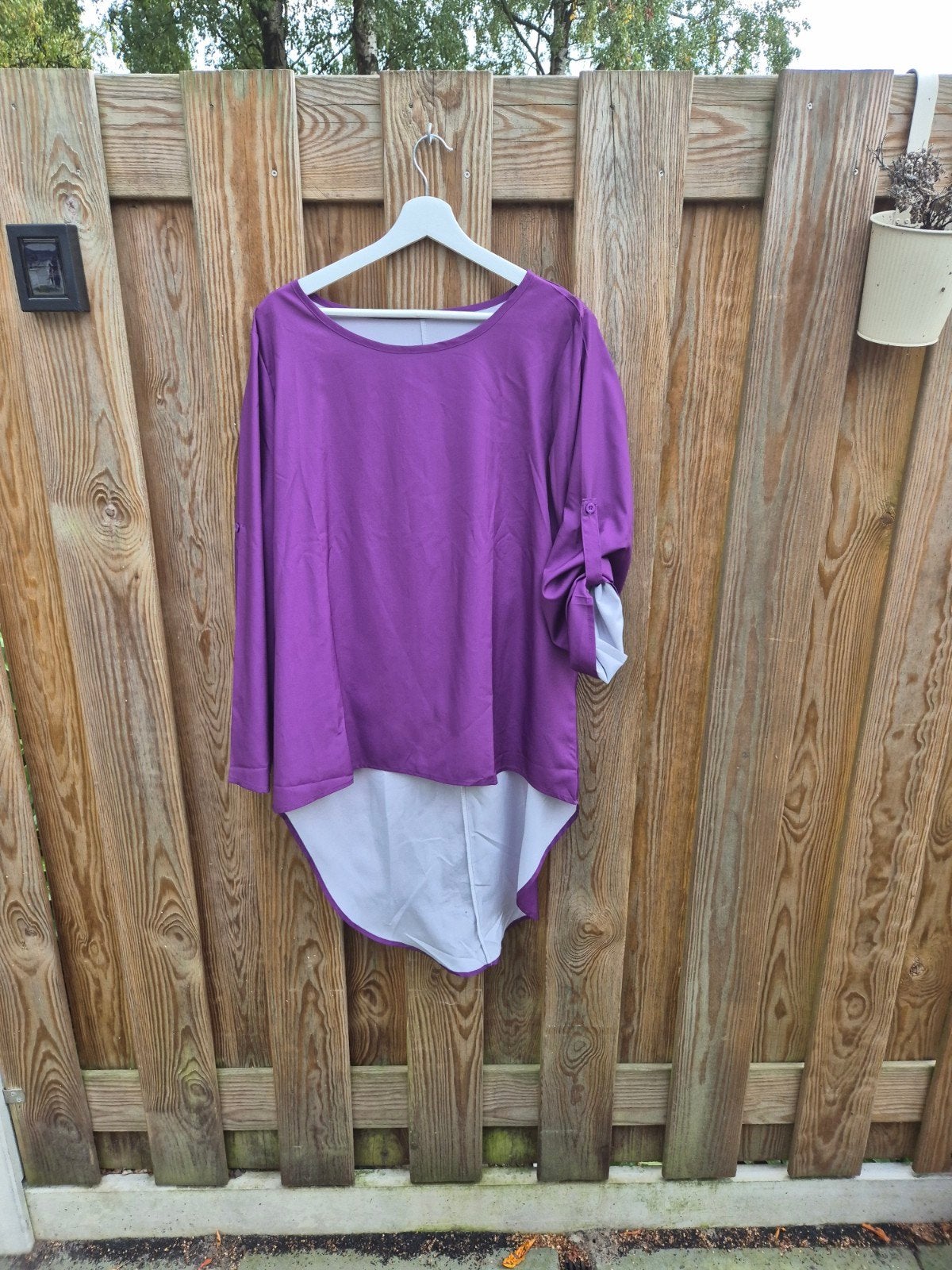 Paarse tuniek/blouse met lange mouwen - Maat XL, Paars, Maat 46/48 (XL) of groter, Ophalen of Verzenden, Lange mouw