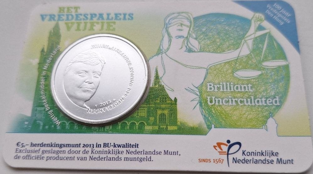 Coincard 2013 - Het Vredespaleis Vijfje - BU, Verzenden, Overige landen, 5 euro, Setje