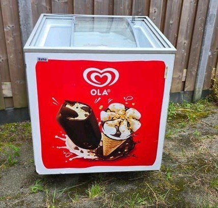 Gebruikt OLA vriezer met glazen schuifdeksel, Witgoed en Apparatuur, Ophalen, Gebruikt, Minder dan 85 cm, 60 cm of meer