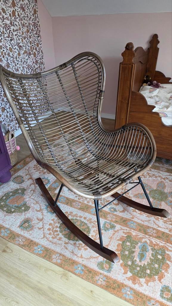 Rotan schommelstoel, Ophalen, Zo goed als nieuw, Eén, Bohemian, Modern, Scandinavisch, Boho, Ibiza