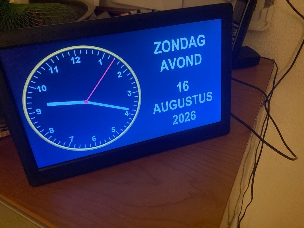 Dementieklok, Huis en Inrichting, Ophalen, Wandklok, Zo goed als nieuw, Analoog en Digitaal