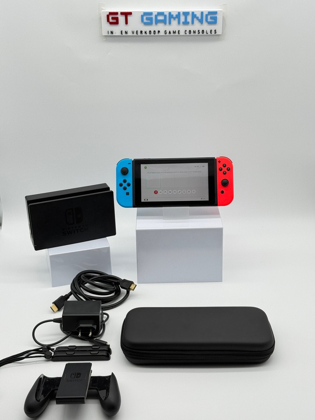 NINTENDO SWITCH NIEUW MODEL 2023 V2 LANGE ACCU DUUR+TASJE, Met 2 controllers, Ophalen of Verzenden, Zo goed als nieuw, Met harde schijf