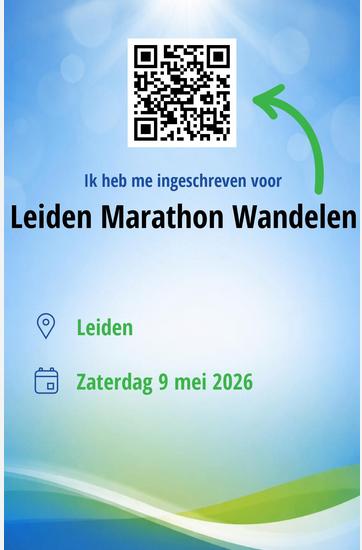 Leiden halve marathon wandeling / wandelen ticket te koop, Eén persoon, Mei