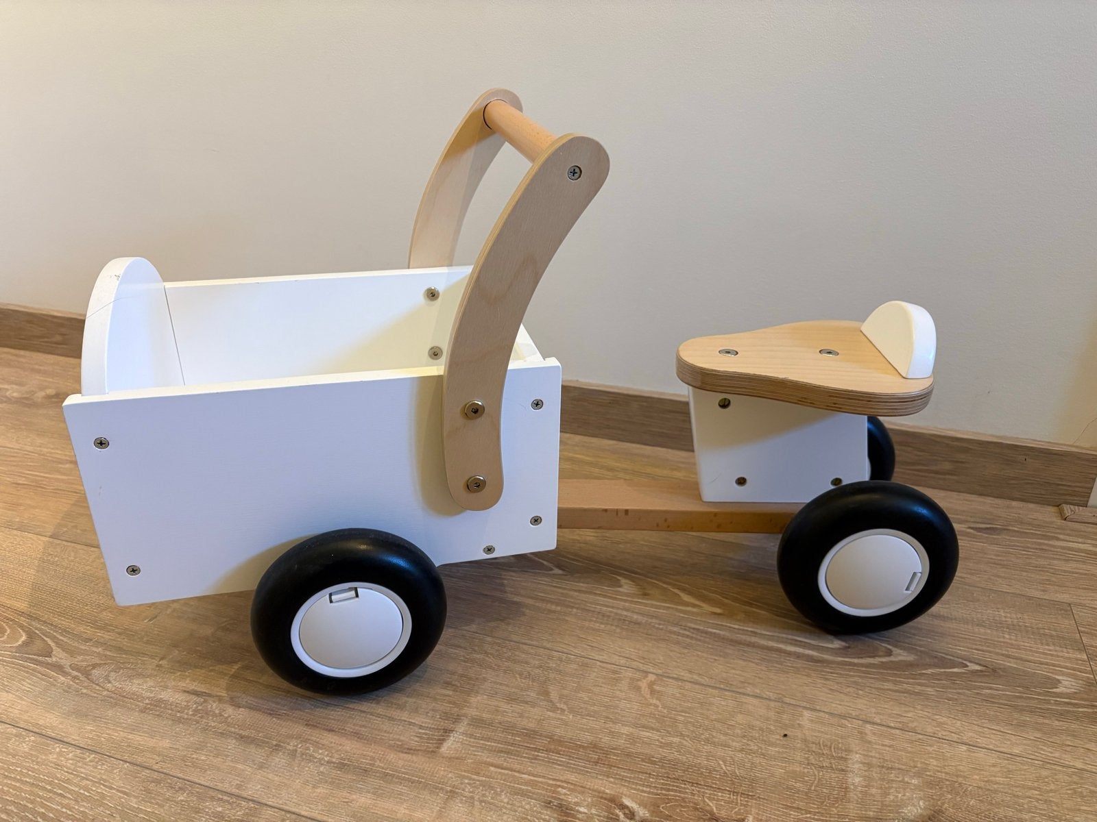 Houten Loopfiets Bakfiets - Bandits & Angels, Ophalen, Zo goed als nieuw, Loopfiets