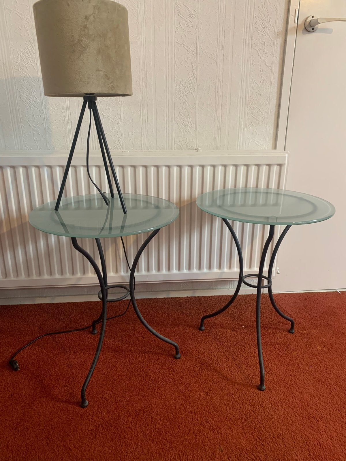 Set van 2 glazen bijzettafels - Zo goed als nieuw, Ophalen, Zo goed als nieuw, Rond, Glas