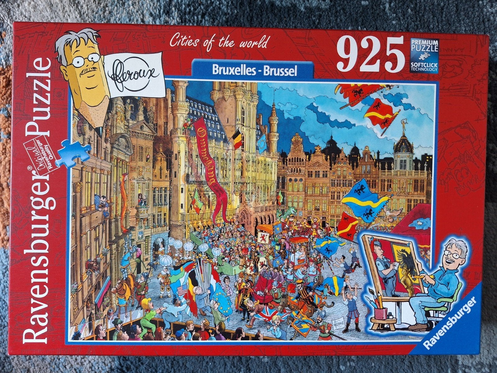 Ravensburger puzzel "Cities of the World: Brussel" 925 stk., Ophalen of Verzenden, 500 t/m 1500 stukjes, Zo goed als nieuw, Legpuzzel
