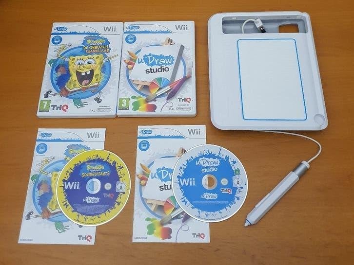Wii | u Draw Tablet met Spongebob & U Draw Studio, Puzzel en Educatief, Gebruikt, 1 speler, Ophalen of Verzenden