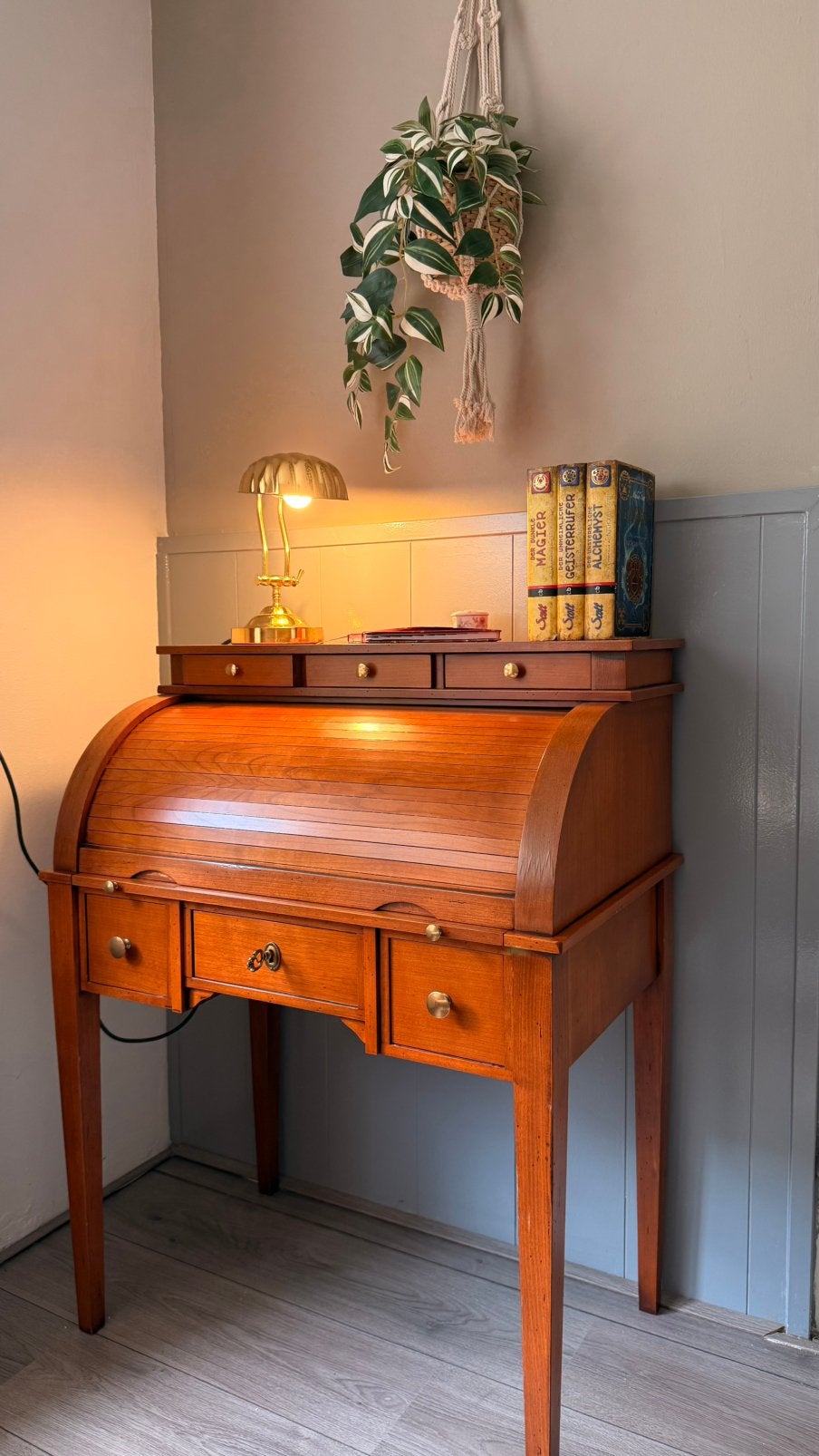 Vintage SELVA secretaire massief kersenhout made in Italy, Ophalen, Zo goed als nieuw