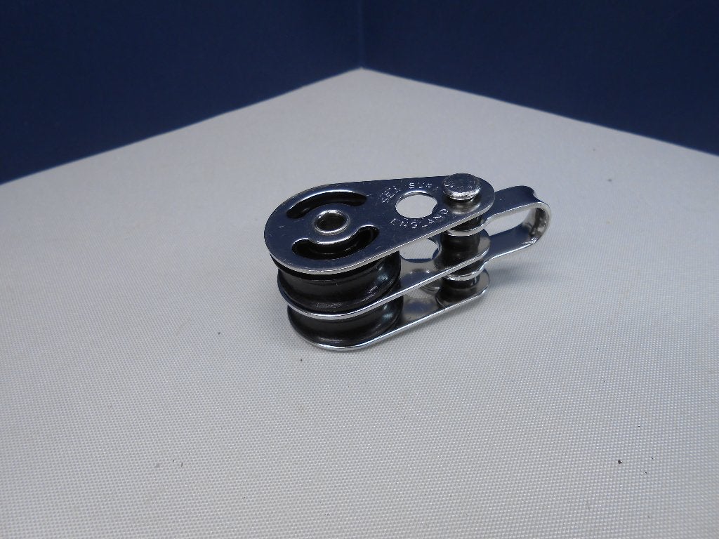 Mini Dubbelschijfs Blokje, Katrol, RVS, voor max. 8 mm lijn, Ophalen of Verzenden, Nieuw, Lijn of Blok