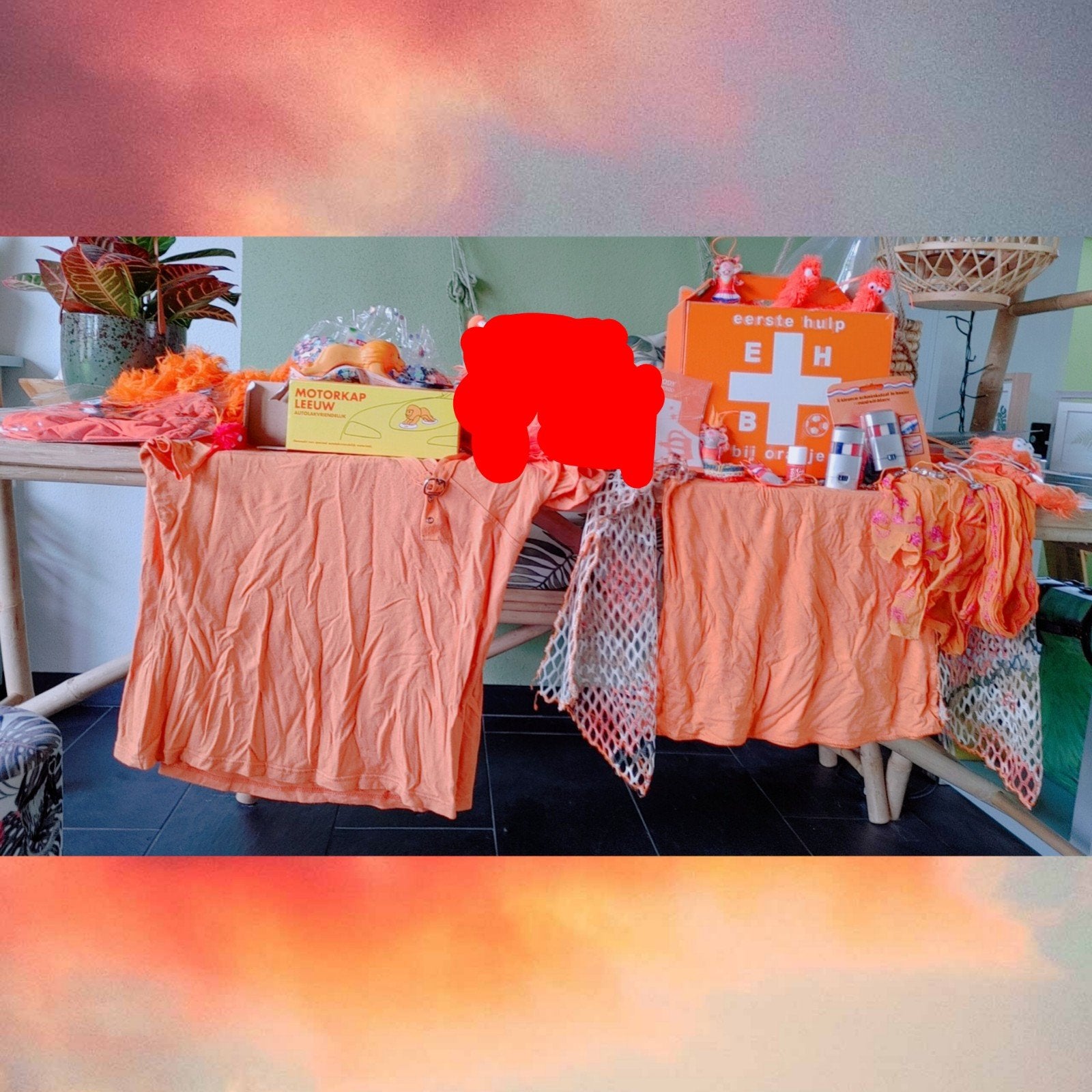 Grote verzameling oranje feest artikelen, Ophalen of Verzenden, Nieuw, Oranje of Koningsdag