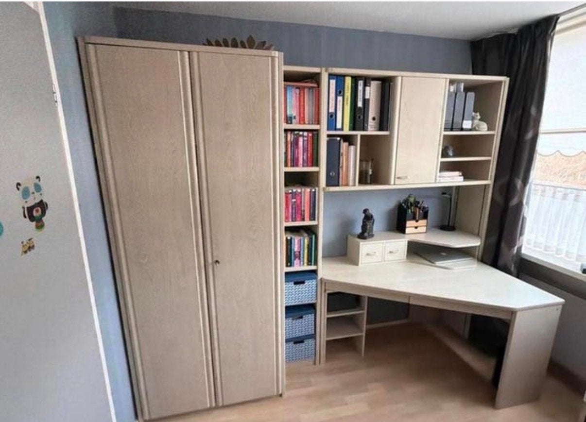 Complete kinderkamer: bureau, kledingkast, boekenplanken, Kinderen en Baby's, Kinderkamer | Complete kinderkamers, Ophalen of Verzenden