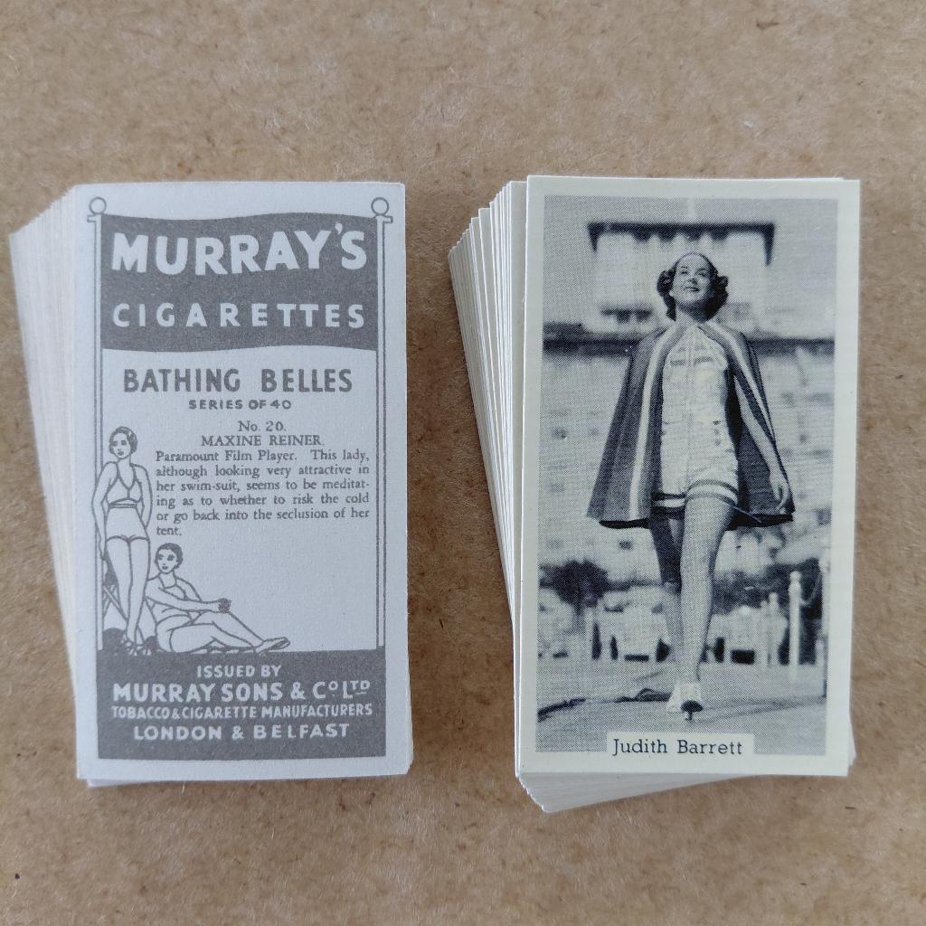Bathing Belles set 40 cigarette cards badpak glamour 1939, Verzamelen, Ophalen