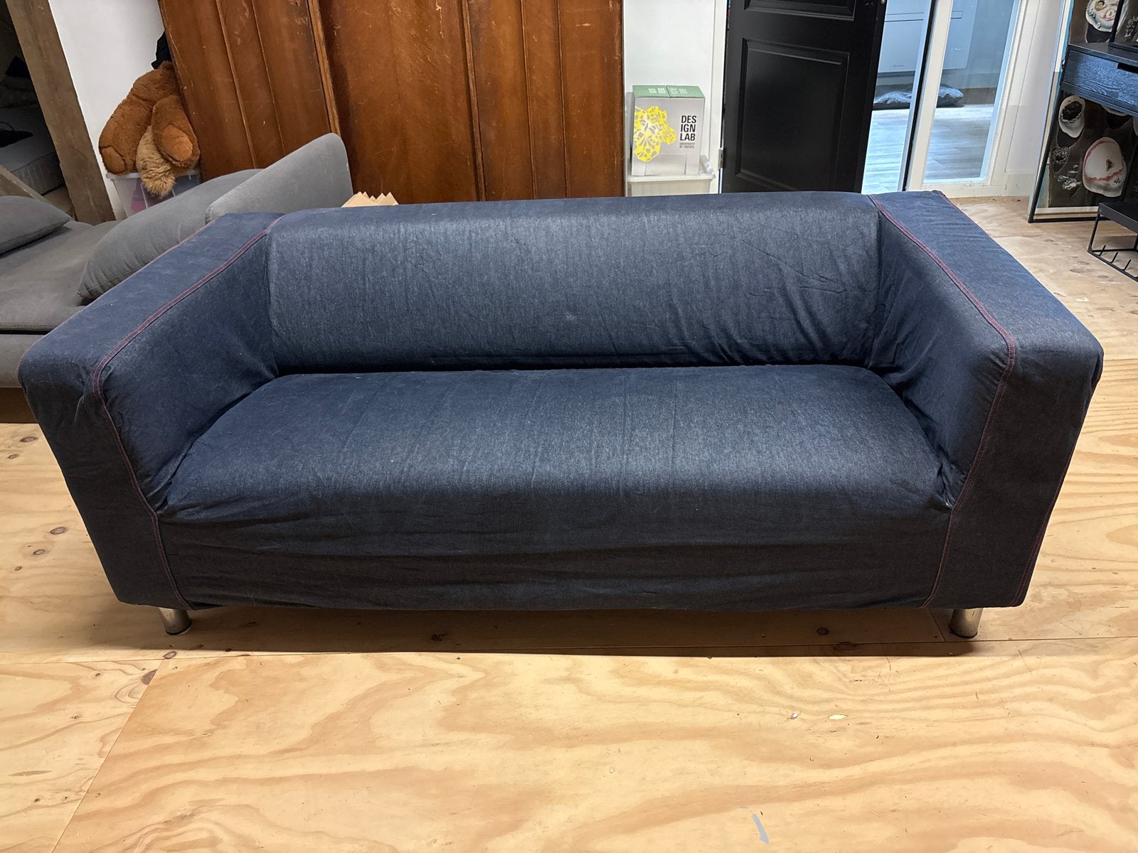 IKEA Klippan bankje met denim stof (limited edition), Ophalen, Gebruikt, 150 tot 200 cm, Tweepersoons