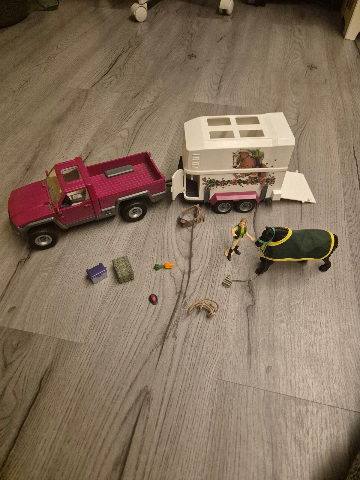 Schleich Pick-up met Paardentrailer - Compleet en Perfect, Ophalen, Zo goed als nieuw