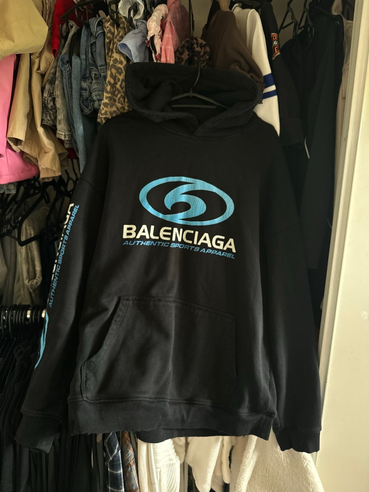 Balenciaga Authentic Sports Apparel Hoodie Zwart, Ophalen of Verzenden, Zo goed als nieuw, Maat 48/50 (M), Zwart