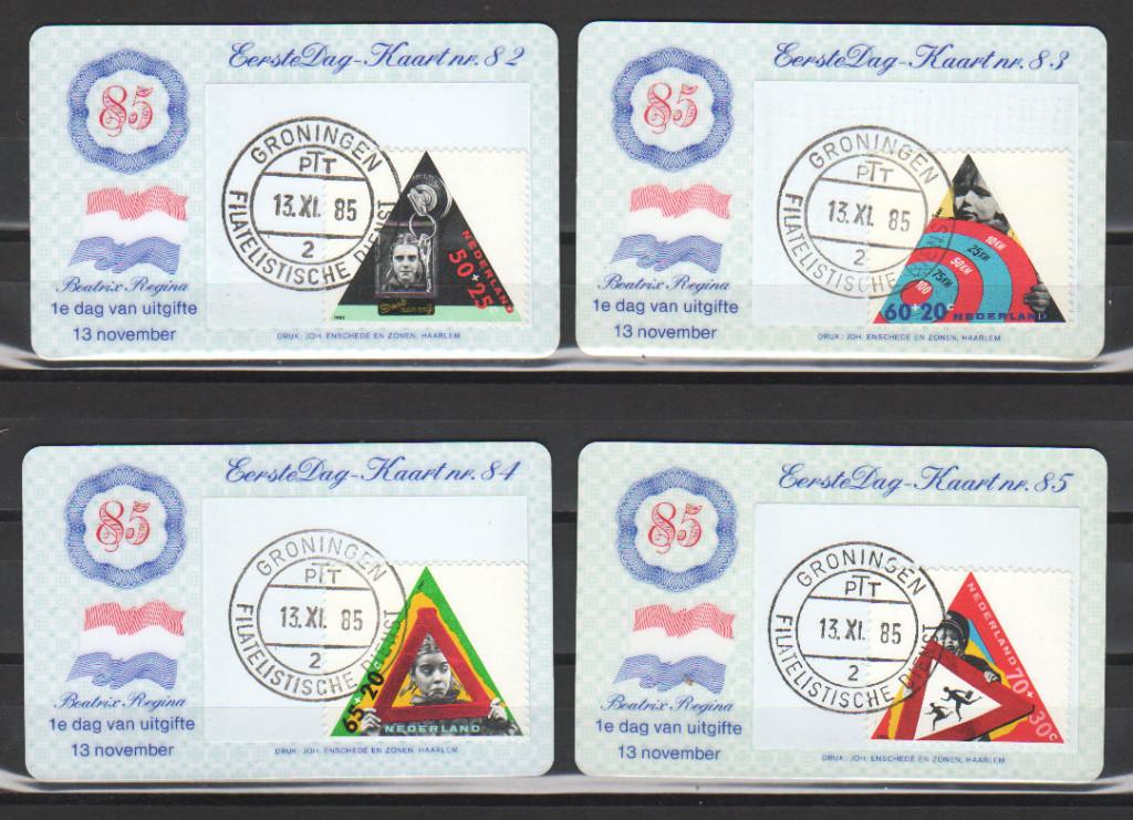 Nederland Eerste Dag Kaartjes EDK nr. 82-85, Ophalen of Verzenden, Onbeschreven, Nederland