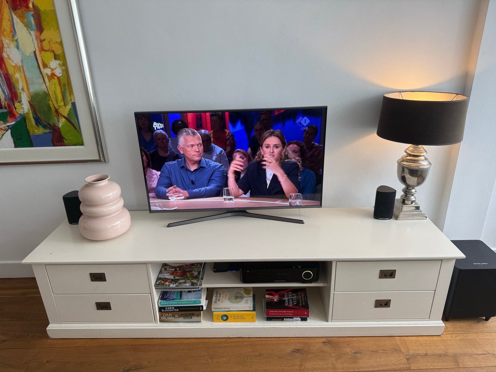 Rivièra Maison TV-meubel met 4 lades, 200x50x50 cm, Ophalen, Gebruikt, 150 tot 200 cm, Minder dan 100 cm