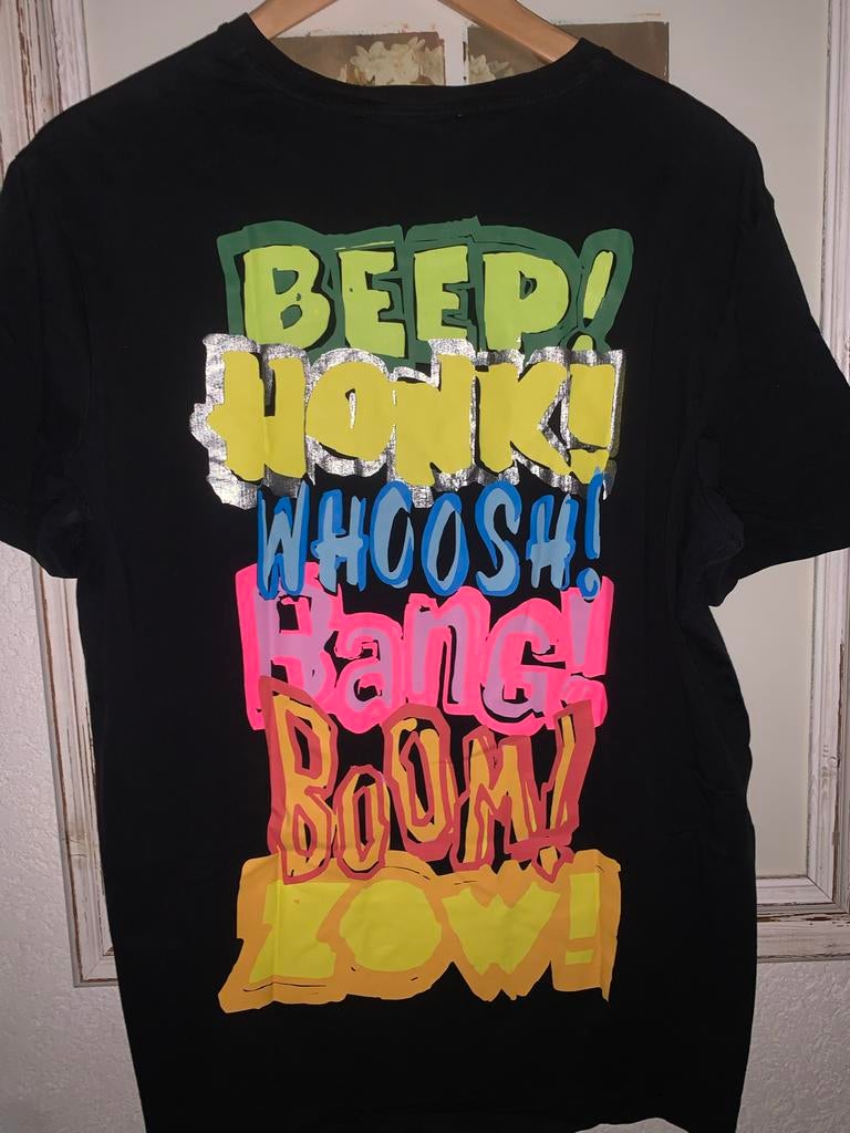 Iceberg T-shirt Zwart XL met Kleurrijke Print, Ophalen of Verzenden, Zo goed als nieuw, Maat 56/58 (XL), Zwart