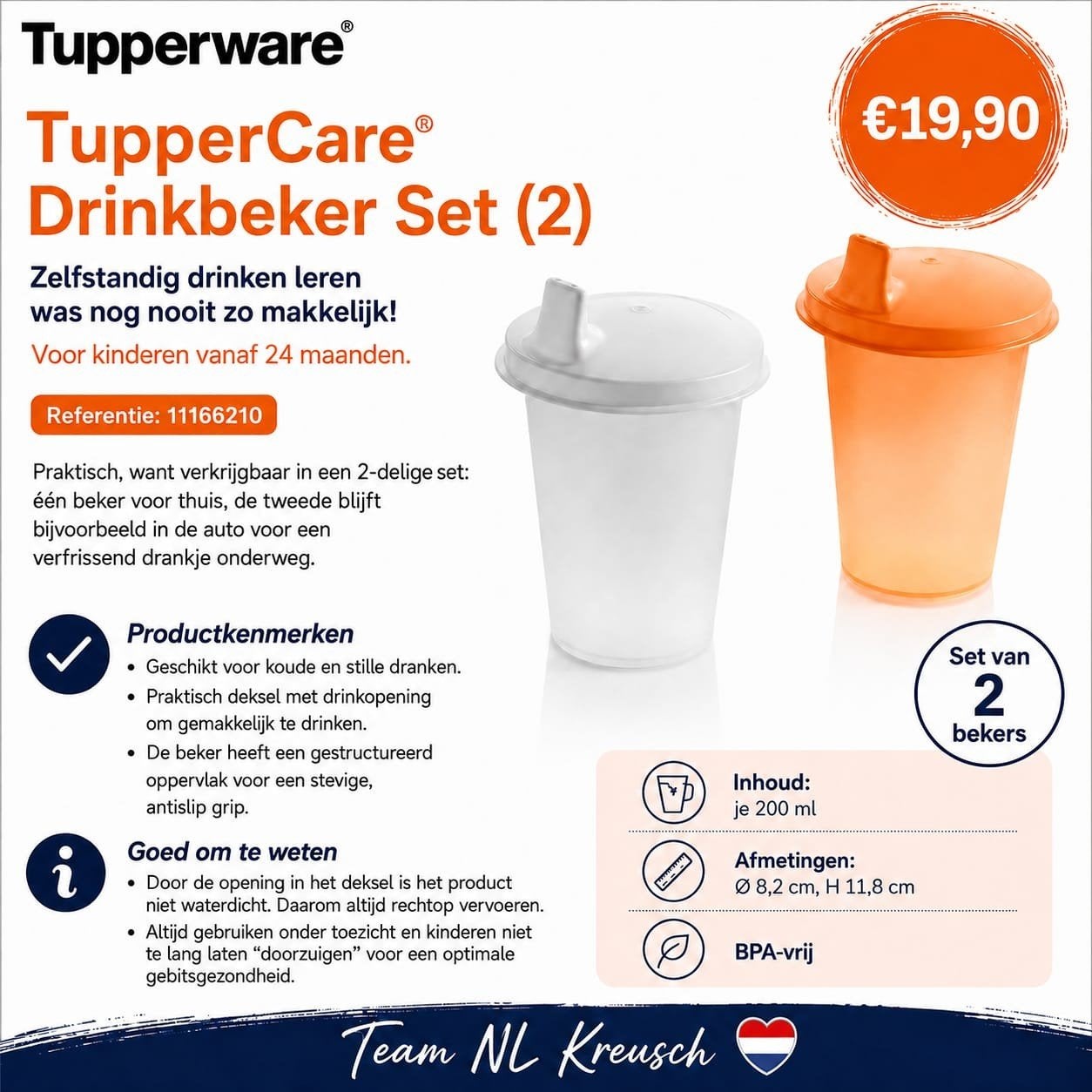 Tupperware TupperCare Drinkbeker Set (2) - Nieuw, Ophalen of Verzenden, Nieuw