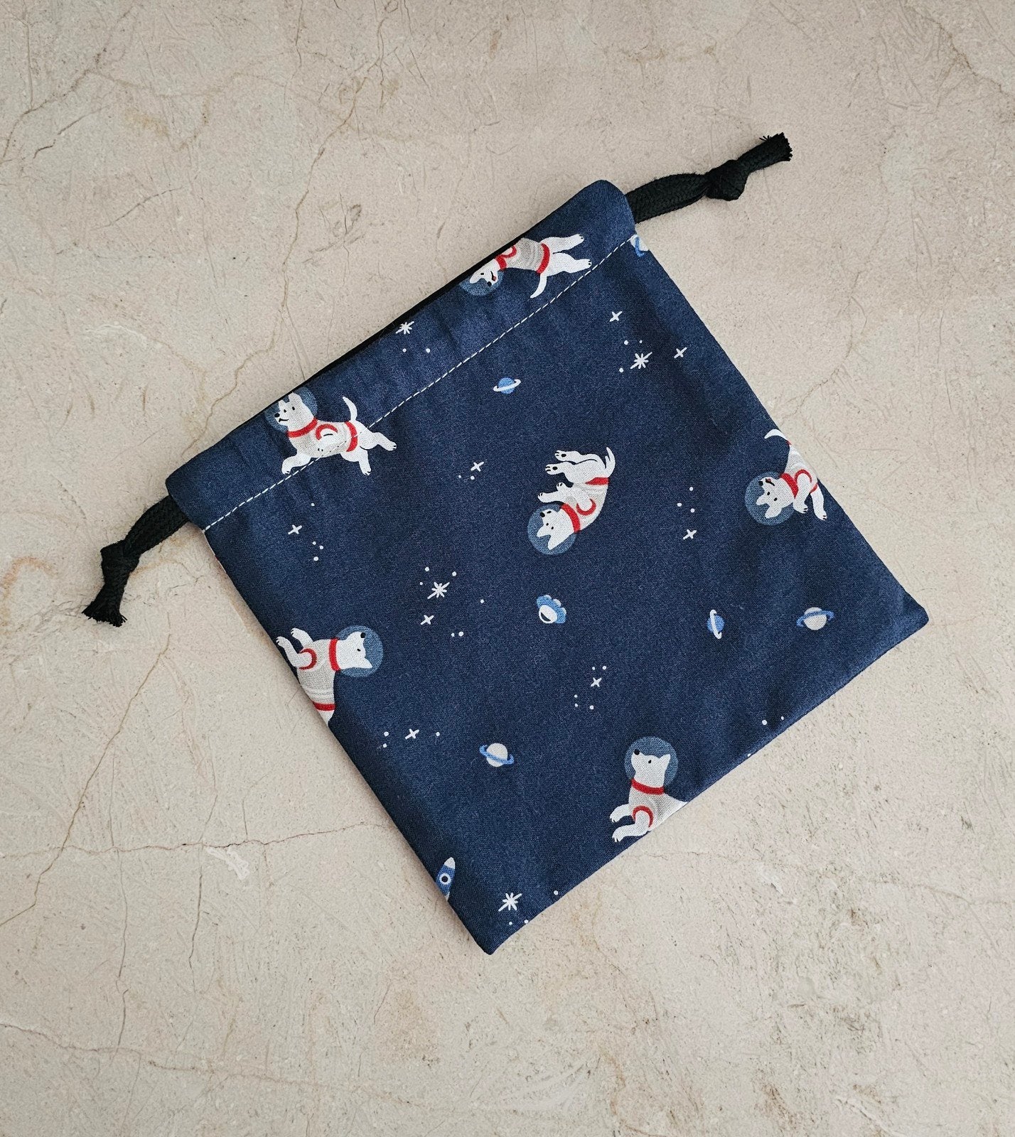 Handmade Space Dog Slim Drawstring Pouch, Ophalen of Verzenden, Nieuw, Dame