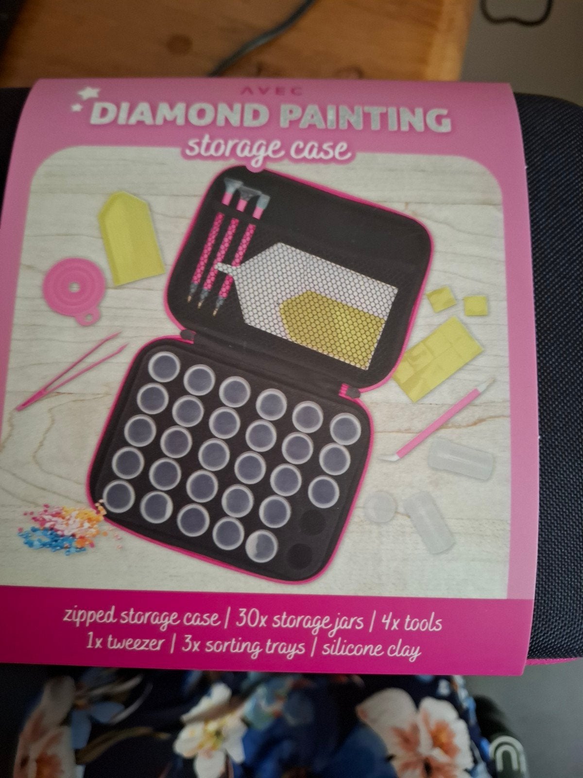 Diamond Painting Opbergkoffer met 30 Potjes en Gereedschap, Zwart, Gereedschap of Toebehoren, Nieuw, Ophalen of Verzenden