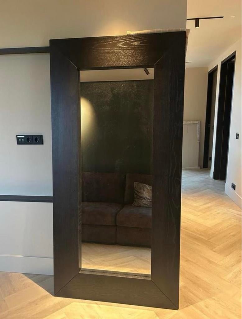 Grote IKEA Mongstad spiegel met zwarte lijst (190x94cm), Huis en Inrichting, Woonaccessoires | Spiegels, Ophalen, Gebruikt, 75 tot 100 cm