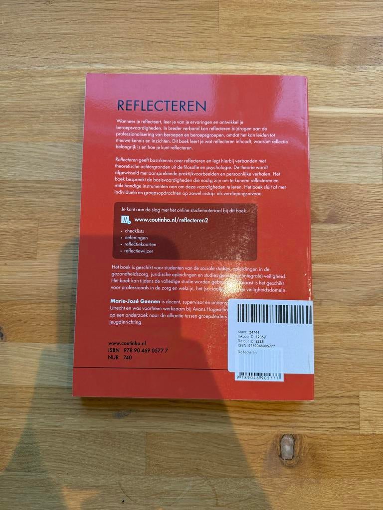 Marie-José Geenen - Reflecteren, Zo goed als nieuw, Nederland, Marie-José Geenen, Ophalen of Verzenden