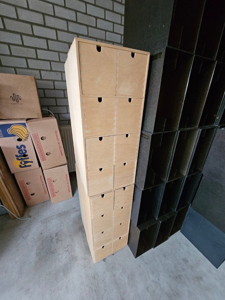 Ikea ladenkastjes (voor o.a. CD's), Hoout, Gebruikt, 5 laden of meer, Minder dan 100 cm