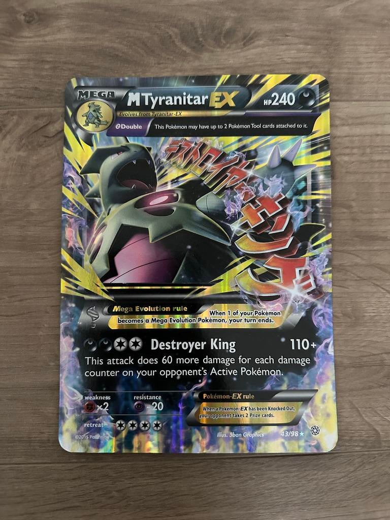 MTyranitar oversized jumbo pokemon kaart 43/98, Ophalen of Verzenden, Nieuw, Losse kaart, Foil