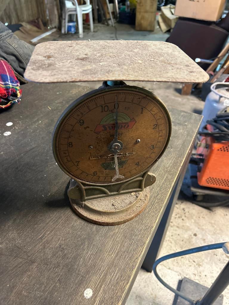 Antieke Weegschaal Spido tot 10kg - Decoratief, Ophalen of Verzenden