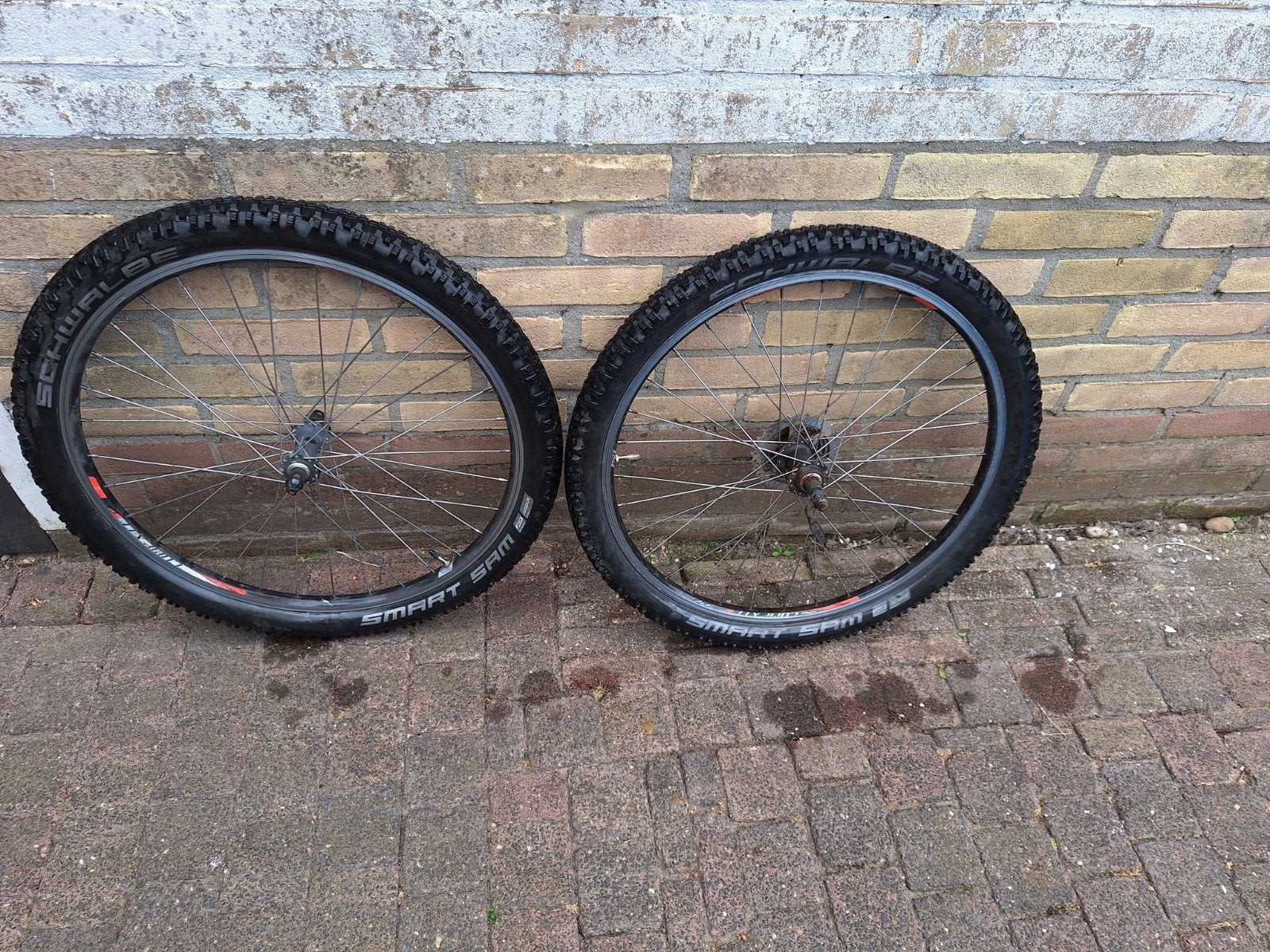 Schwalbe Smart Sam 24 inch MTB wielen met Shimano cassette, Fietsen en Brommers, Fietsonderdelen, Gebruikt, Schwalbe, Aluminium