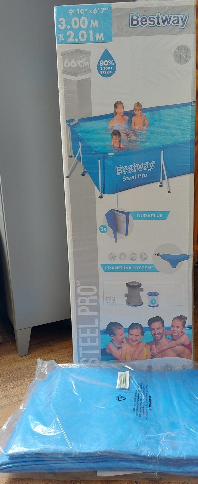 NIEUW Bestway Steel Pro Zwembad 3.00m x 2.01m x 66cm, Nieuw, Ophalen of Verzenden, Opzetzwembad, 200 tot 400 cm