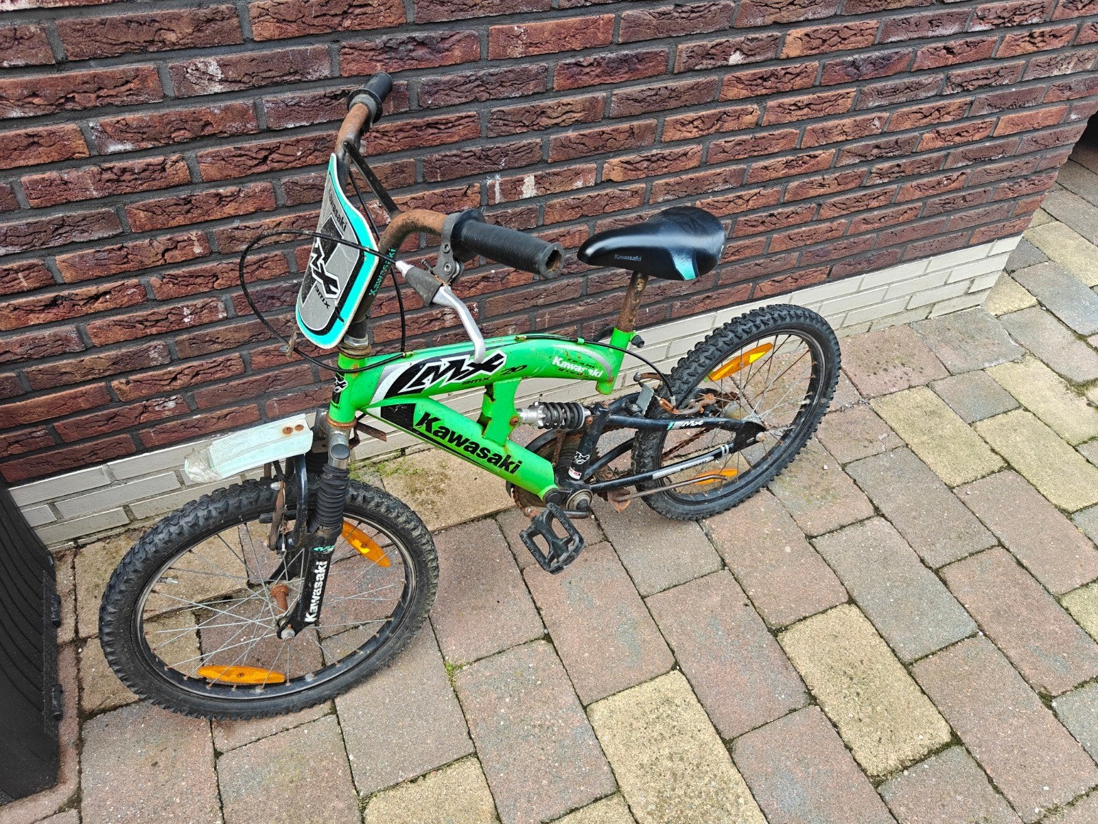 Kawasaki BMX kinderfiets - 20 inch, Fietsen en Brommers, Fietsen | Crossfietsen en BMX, Ophalen, Staal, Velgrem, V-brakes